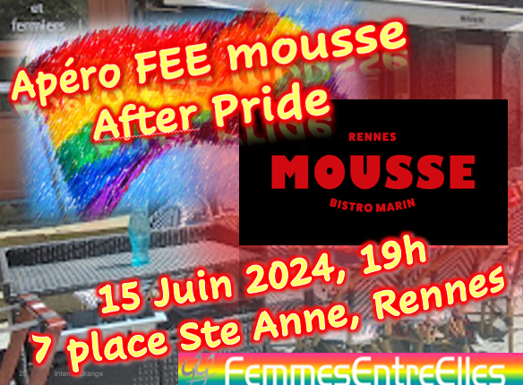 Apéro Contact FEE mousse le 15 juin, 19h, au bistro Mousse, Rennes